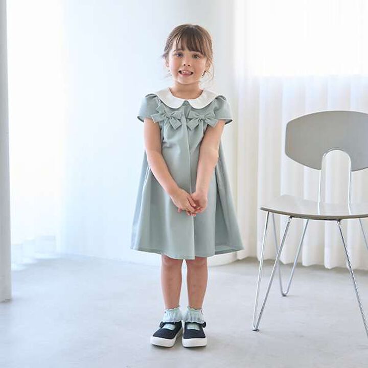 [Occasion-Ready] Round Collar One-Piece Dress with Ribbon,Mint, medium image number 8