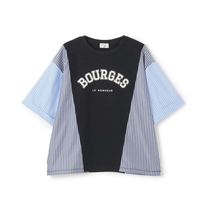 [AMI] Mixed Material Logo T-Shirt,, medium