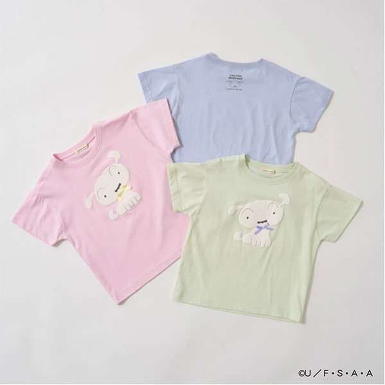 Crayon Shin-chan Soft Cotton White Ribbon T-Shirt,Light blue, large image number 1