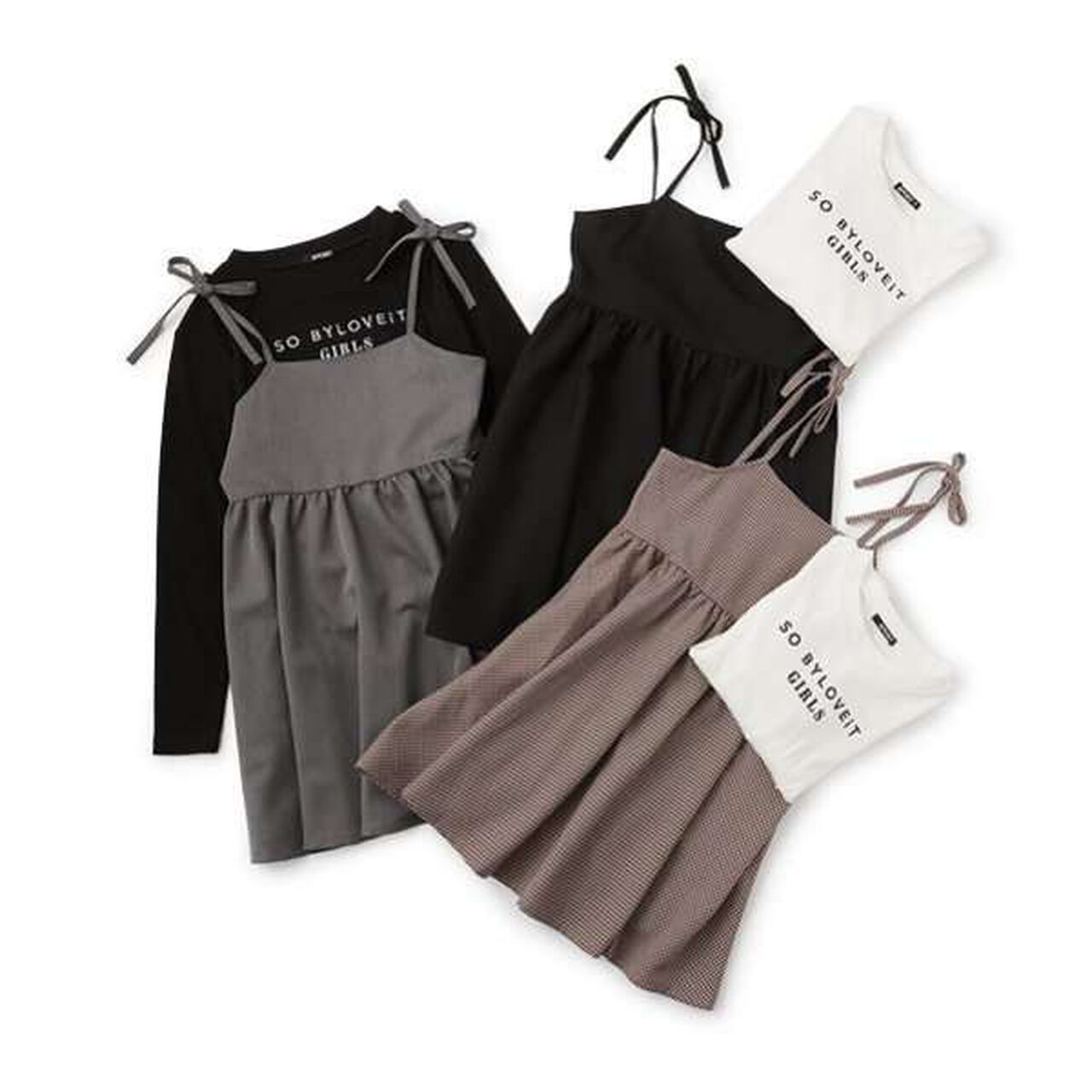 TR Jumper Skirt T-Shirt Set,Black, large image number 6