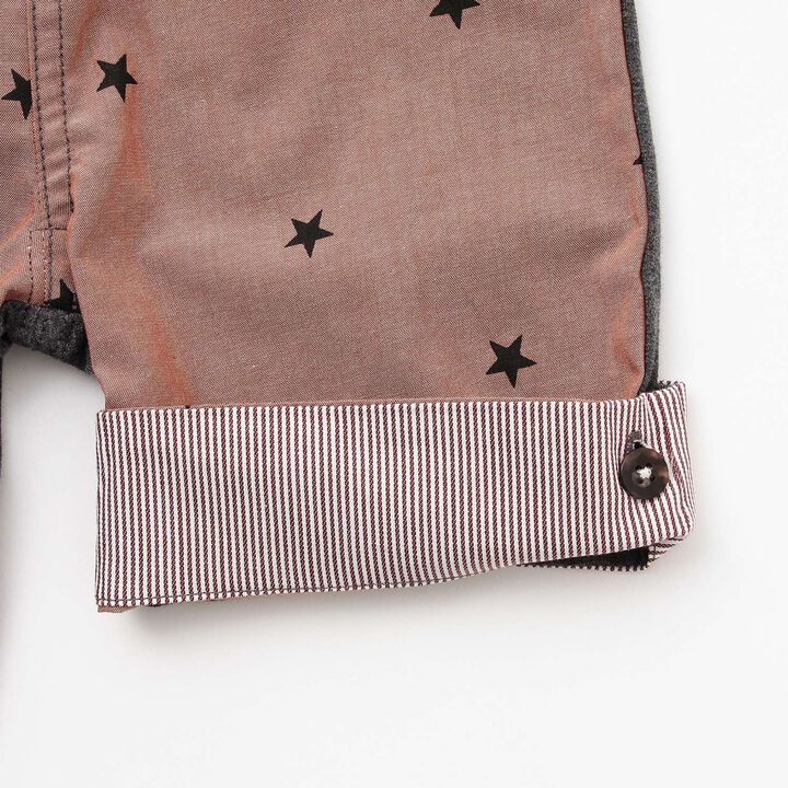 Star Pattern Denim Half Pants,Navy, medium image number 4