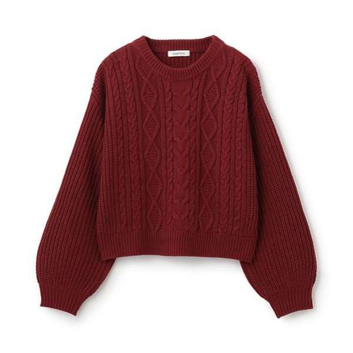 Cable Knit Pullover,Light green, medium image number 3