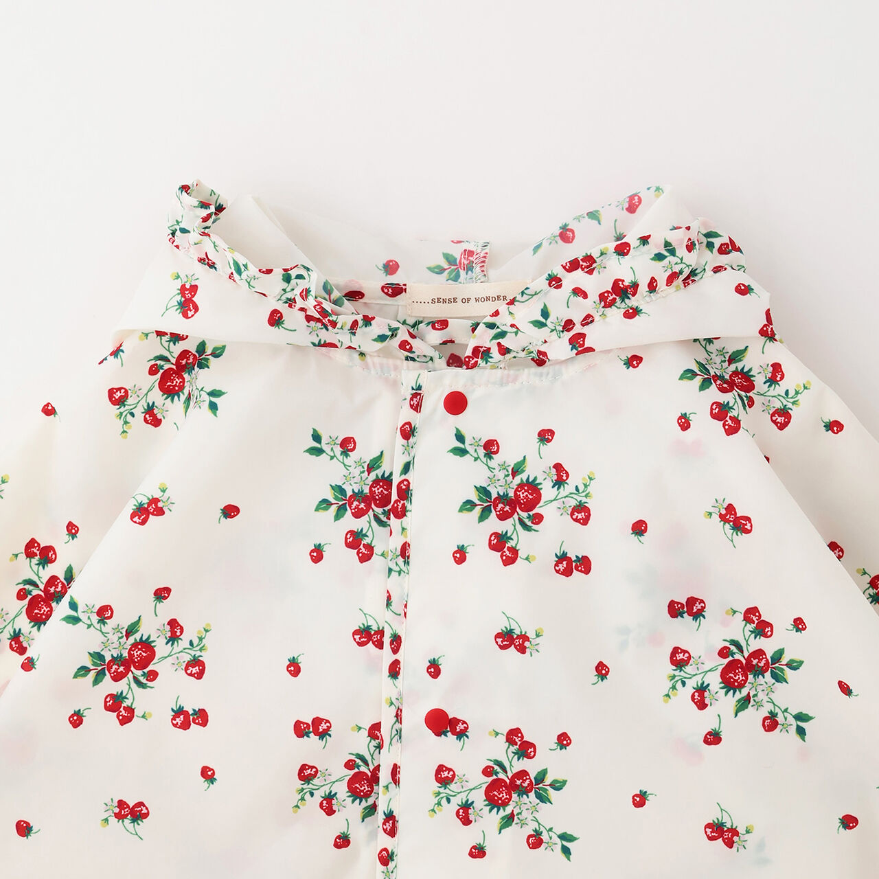 Wild Strawberry Rain Poncho,Pearl white, large image number 2