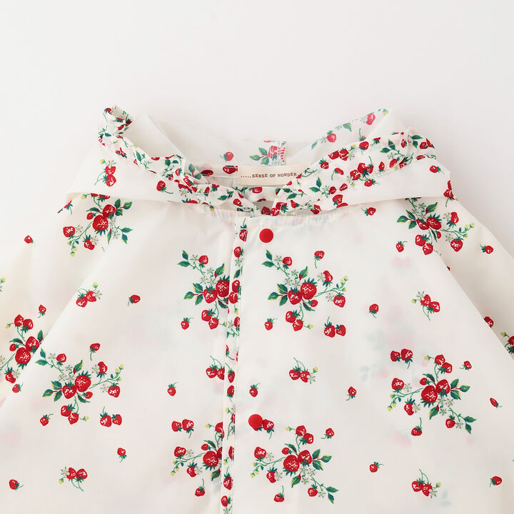 Wild Strawberry Rain Poncho,Pearl white, medium image number 2