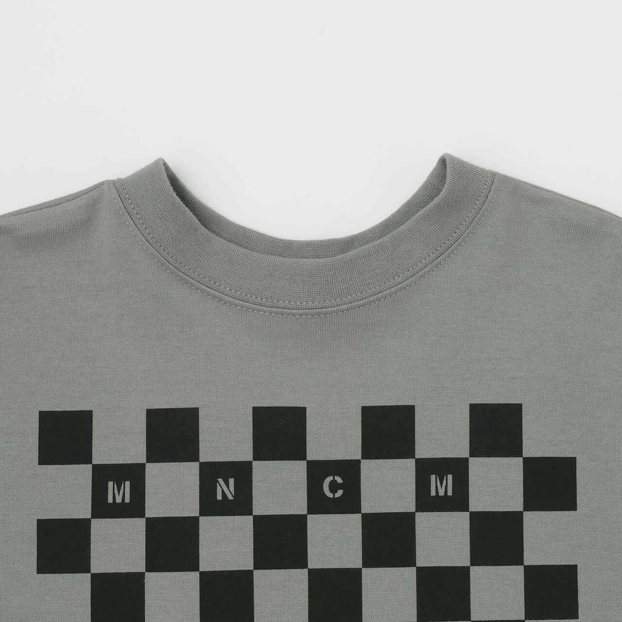 [Anti-Stain & Quick-Dry & Shape Retention] Checker Flag Printed T-Shirt [MNCM],Navy, large image number 7