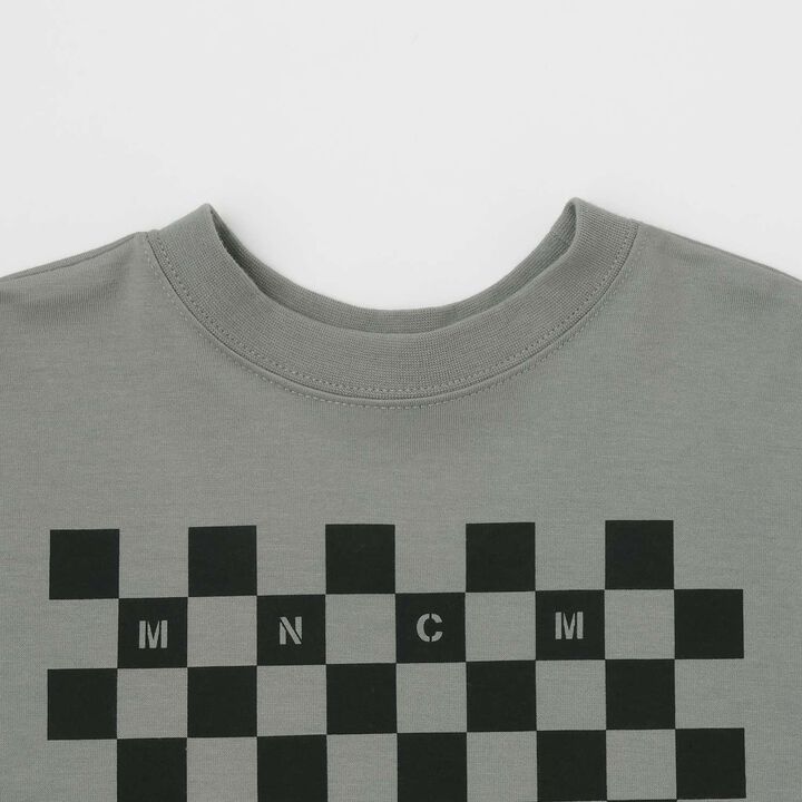 [Anti-Stain & Quick-Dry & Shape Retention] Checker Flag Printed T-Shirt [MNCM],Navy, medium image number 7