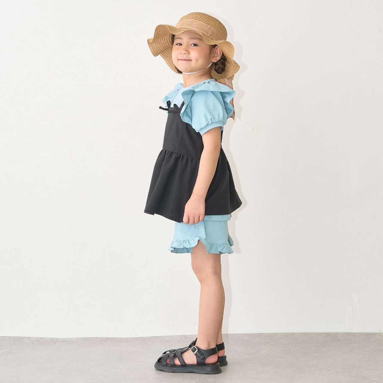 [With Side Pockets] Peplum Bustier for Girls [Kids' Clothing],Dark orange, large image number 19