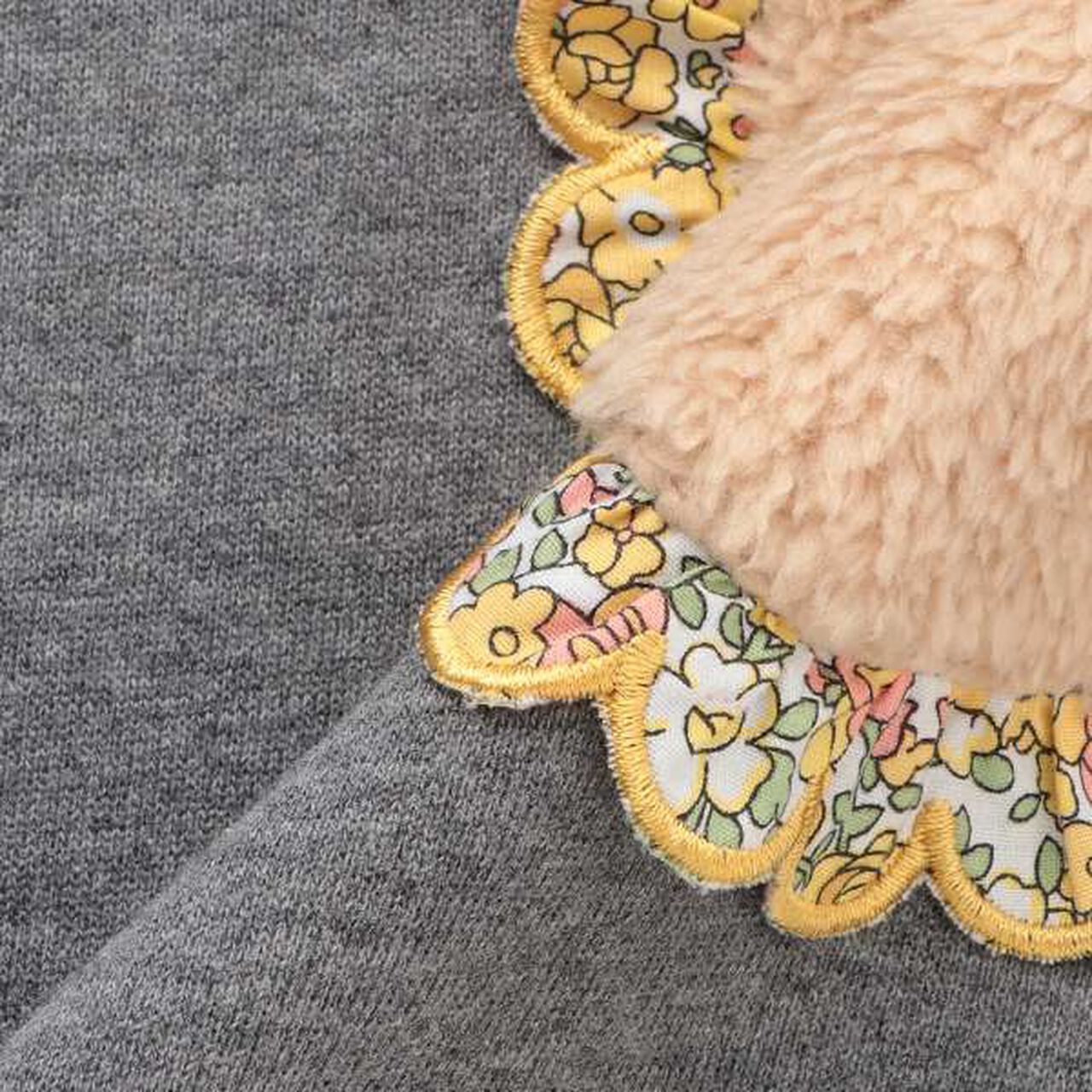 Boa Fabric Pocket Fleece One-Piece Dress,Gray, large image number 7