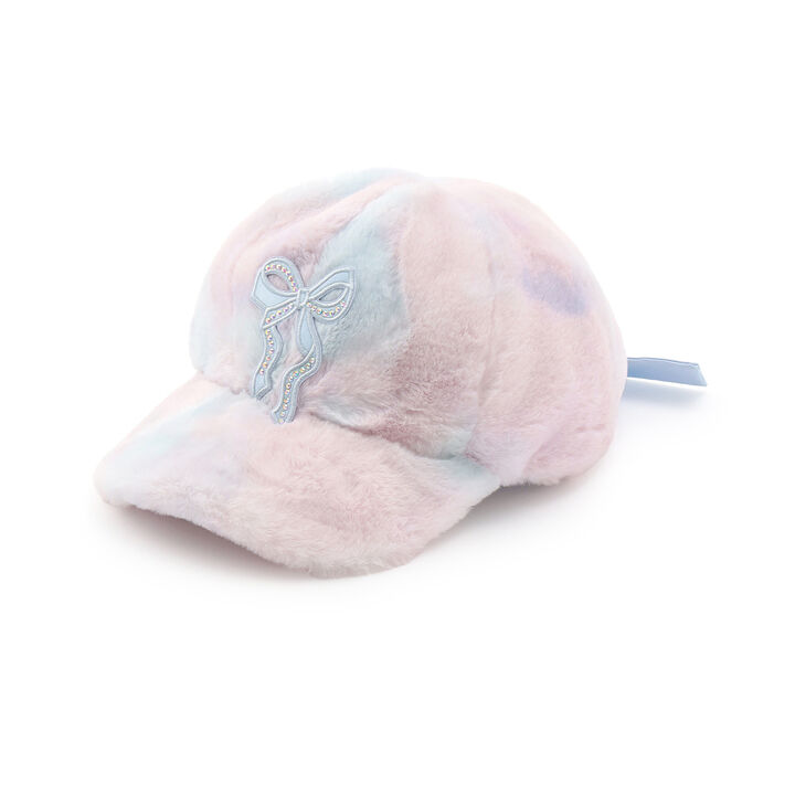 Ribbon Patch Faux Fur Cap,Multi color, medium image number 8