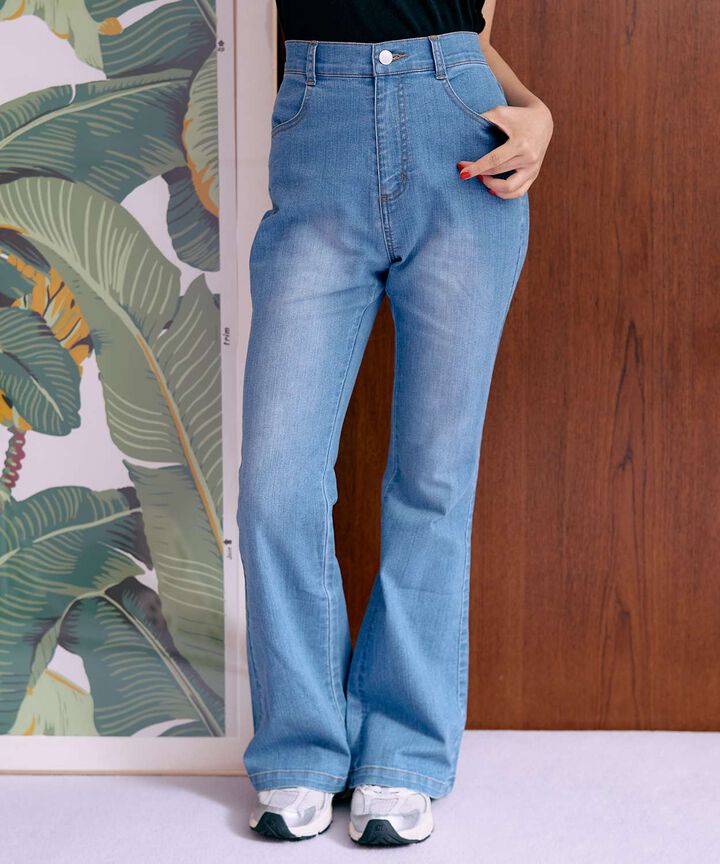 Logo Embroidered Denim Pants [Korean Fashion],, medium