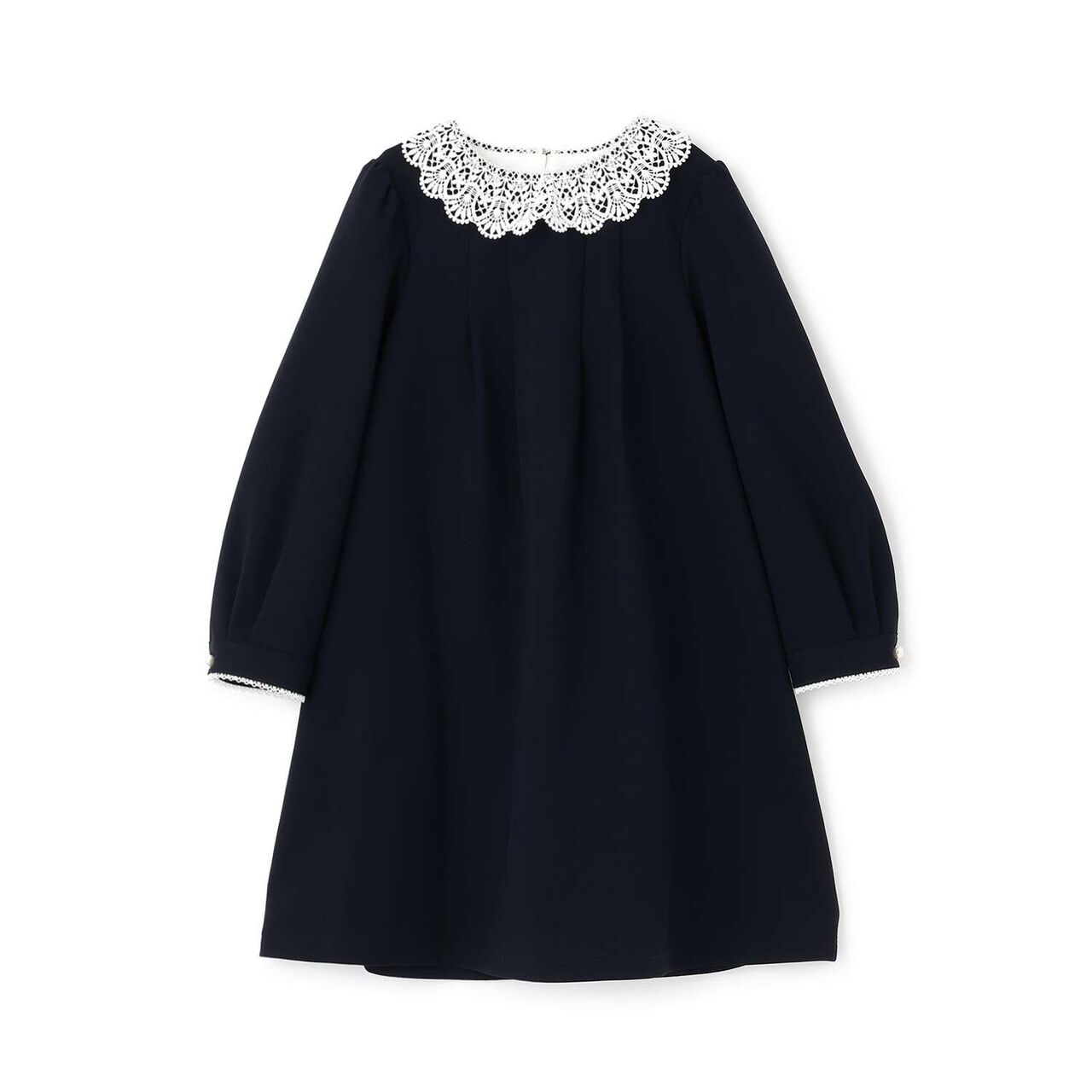 Semi-Formal Lace Collar One-Piece Dress,Beige, large image number 9