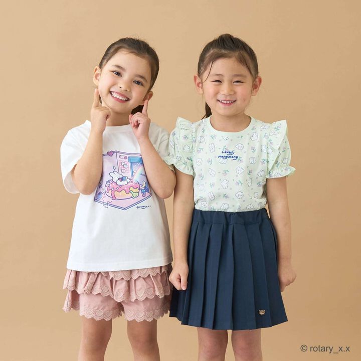 100% Cotton Lovely Monmon Quick-Dry UV Puff Sleeve All-Over Print T-Shirt,Yellow green, medium image number 23