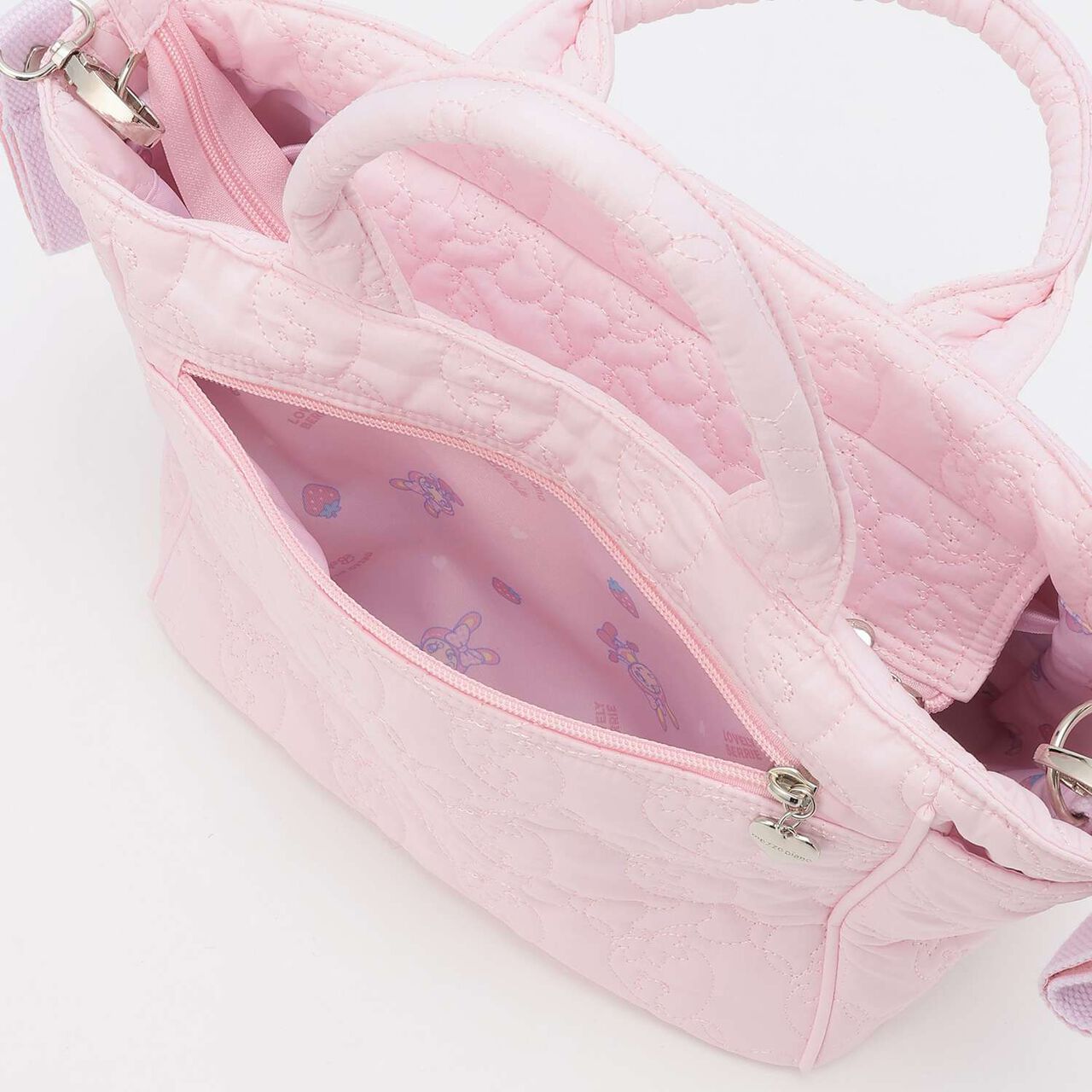 [Baby Berie-chan] Strawberry Quilted 2WAY Tote Bag,Light pink, large image number 10