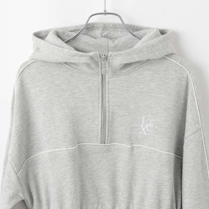 [LTXC] Drawstring Parka One-Piece Dress,Beige, medium image number 3