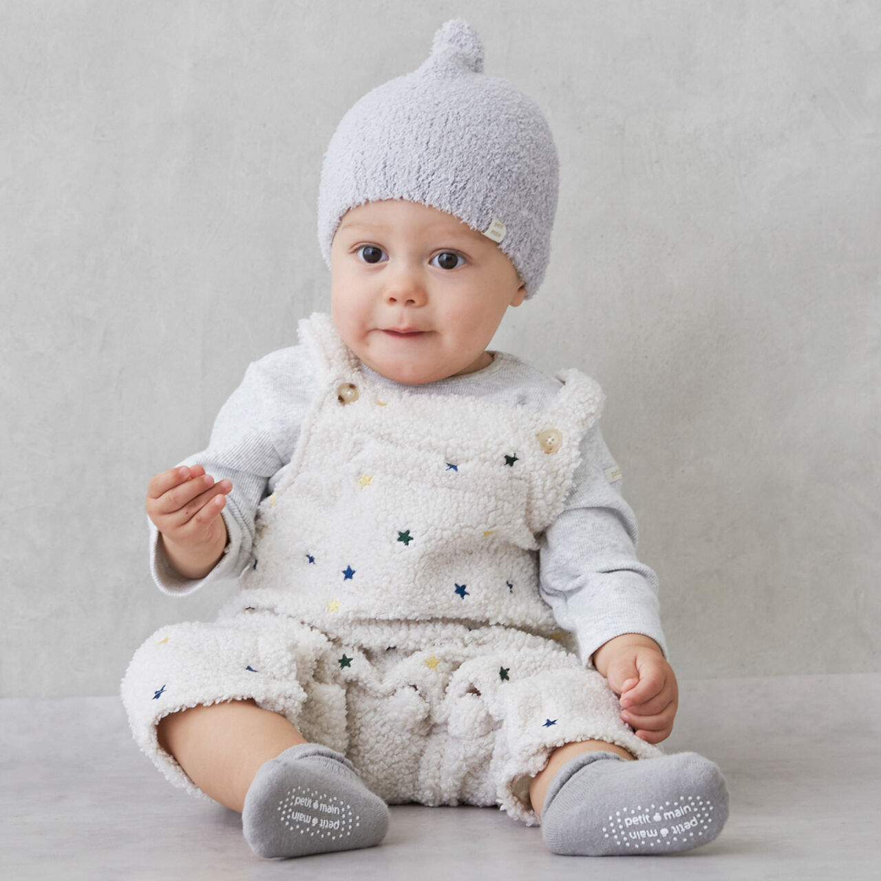 Star Embroidery Overalls Coverall,Ivory, large image number 0