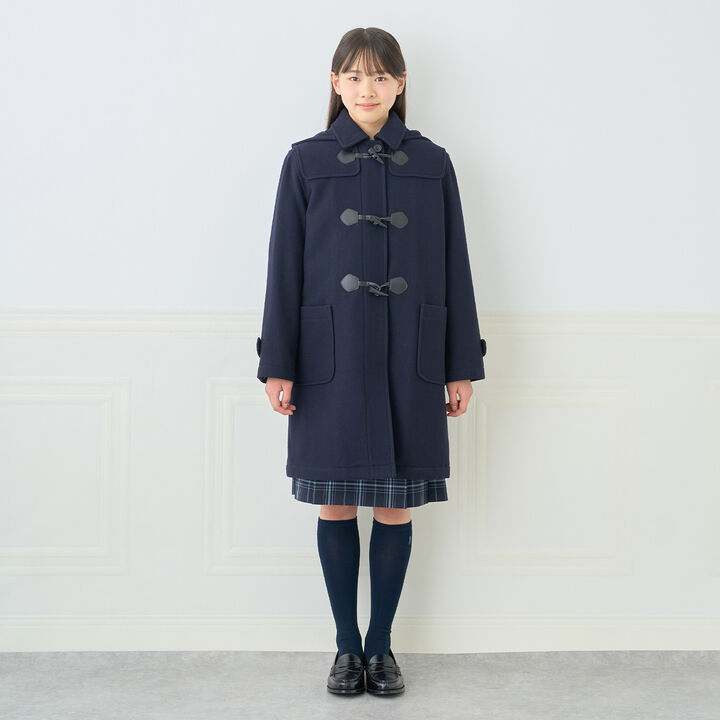 [Graduation Attire] Lightweight Quilted Lined Long Duffle Coat,Navy, medium image number 4