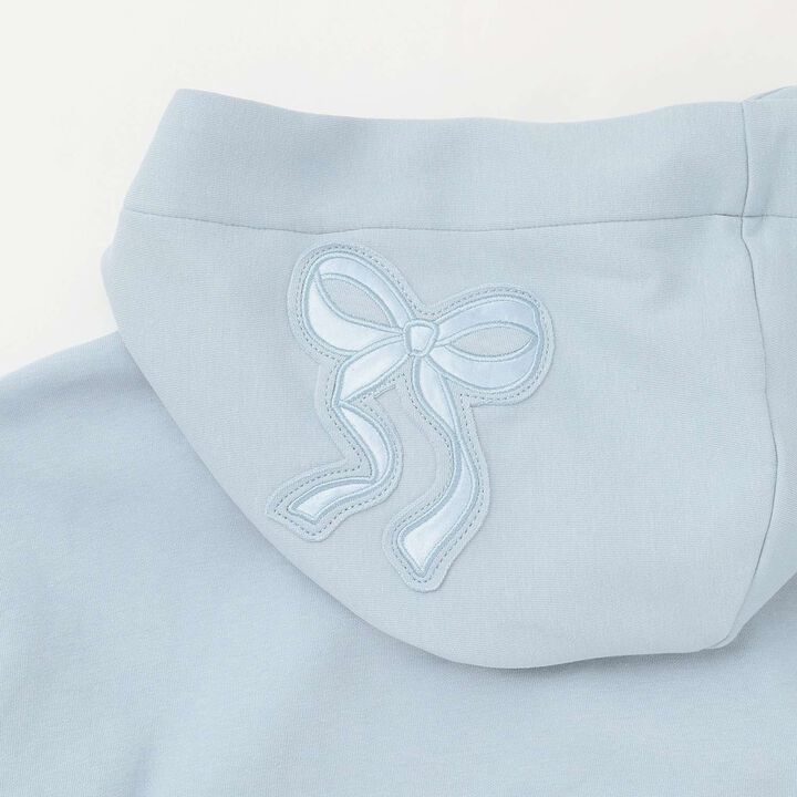 Ribbon Appliqué Double Zip Parka,Ivory, medium image number 6