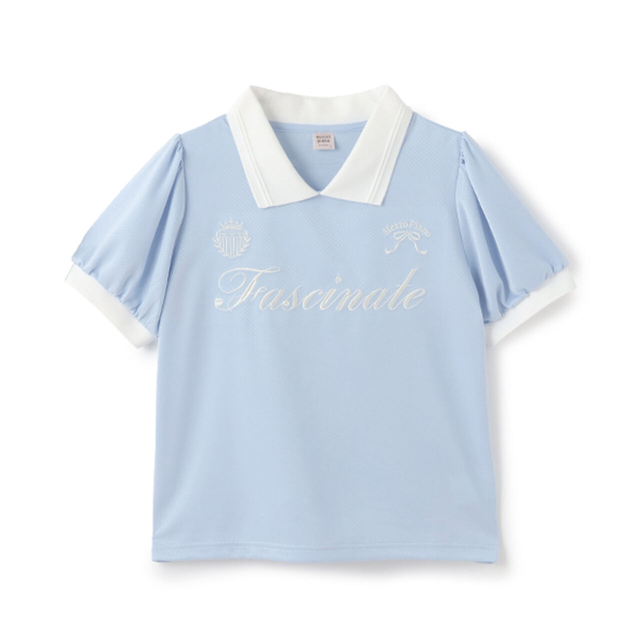 [UV Protection & Cool Touch] Collared Top,Sax blue, large image number 13