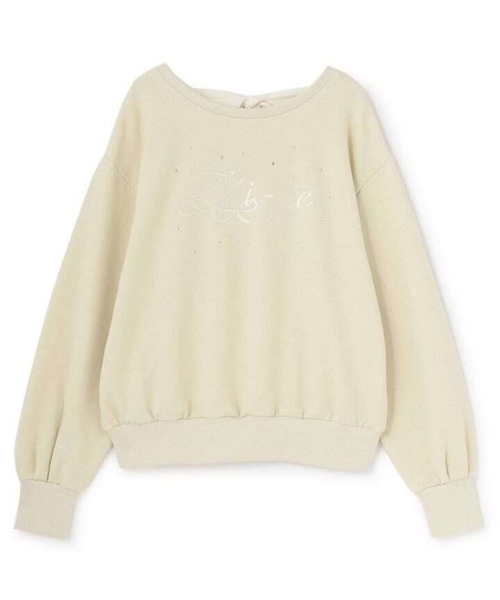Lame Fleece Sweatshirt with Back Ribbon,, medium