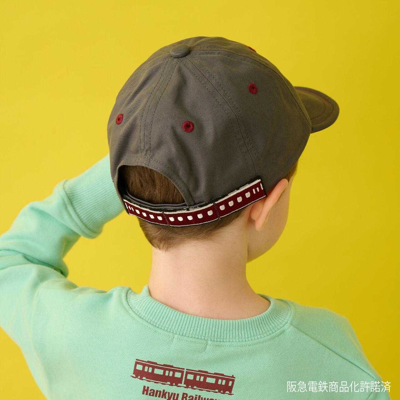 [Hankyu Train] Baseball Cap with Hanging Cloth,Charcoal gray, large image number 4