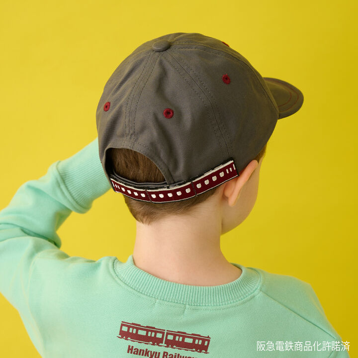 [Hankyu Train] Baseball Cap with Hanging Cloth,Charcoal gray, medium image number 4