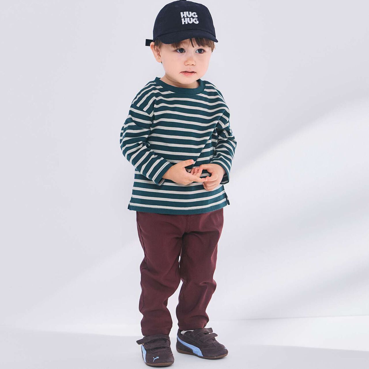 [Anti-Stain Finish] Stripe Pattern Long-Sleeve T-Shirt,Light blue, large image number 2