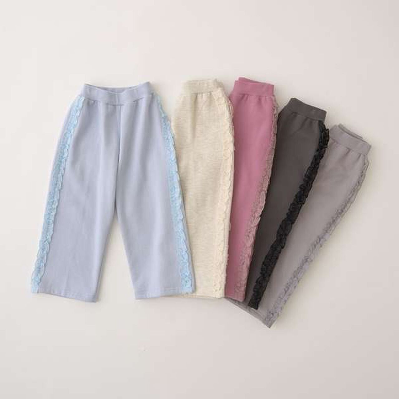 Pilling-Resistant Side Frill Wide Sweatpants,Charcoal gray, large image number 1