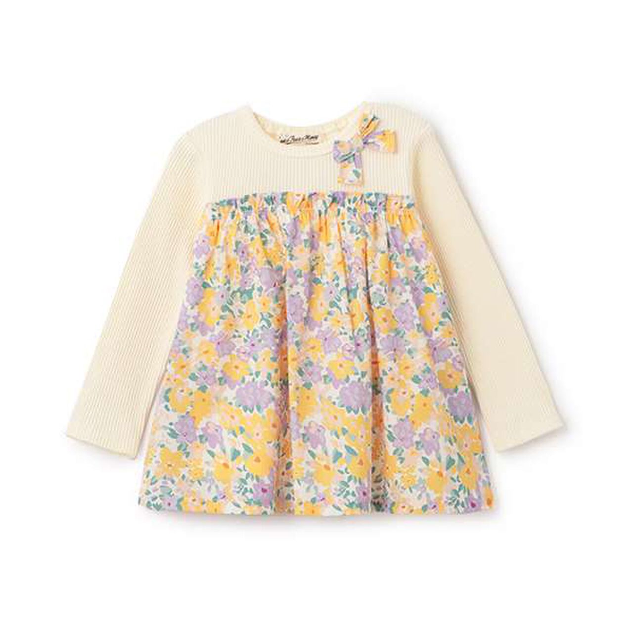 Floral Pattern Long-Sleeve Tunic,Pink, large image number 7