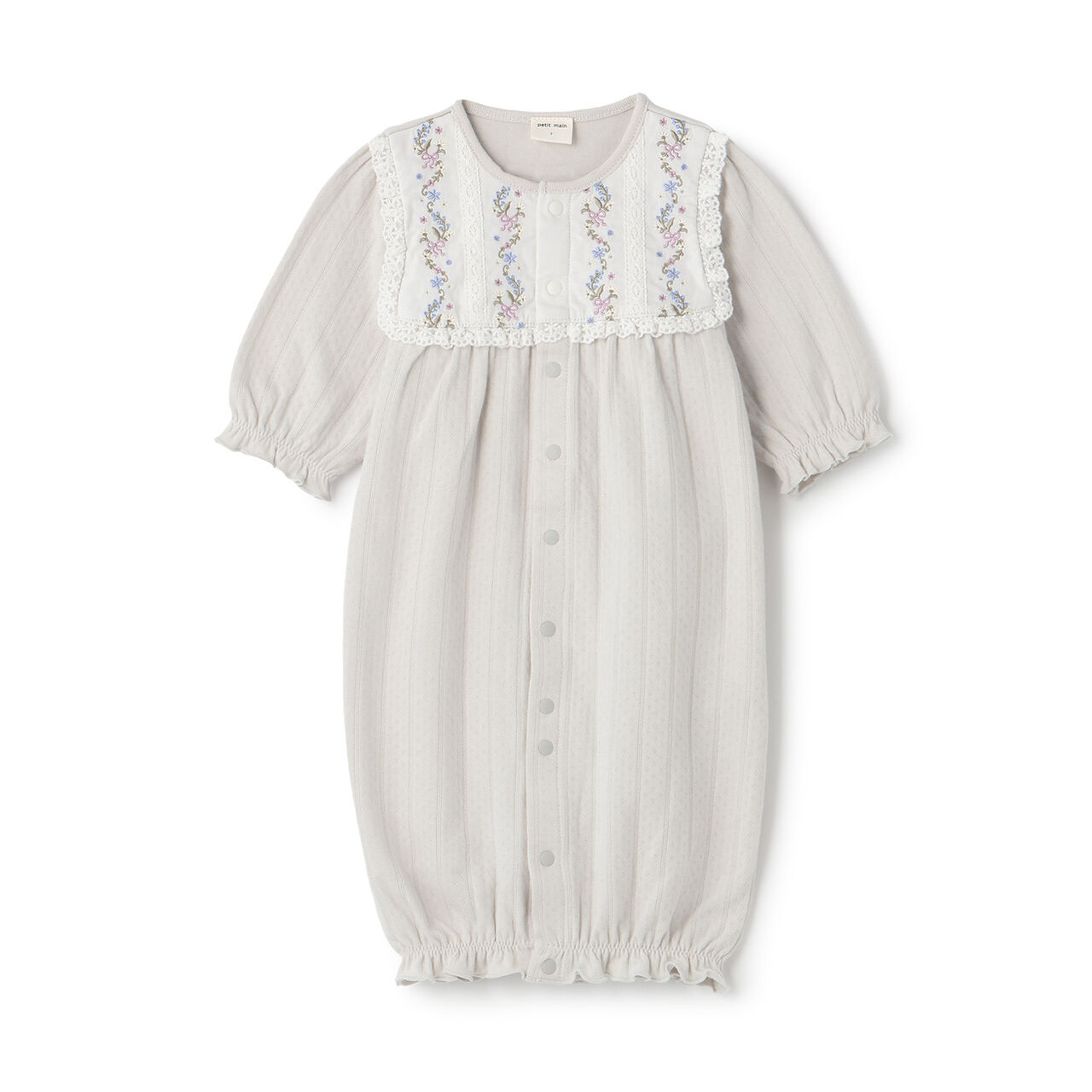 [Organic] Embroidered 2-Way Romper,Light green, large image number 0