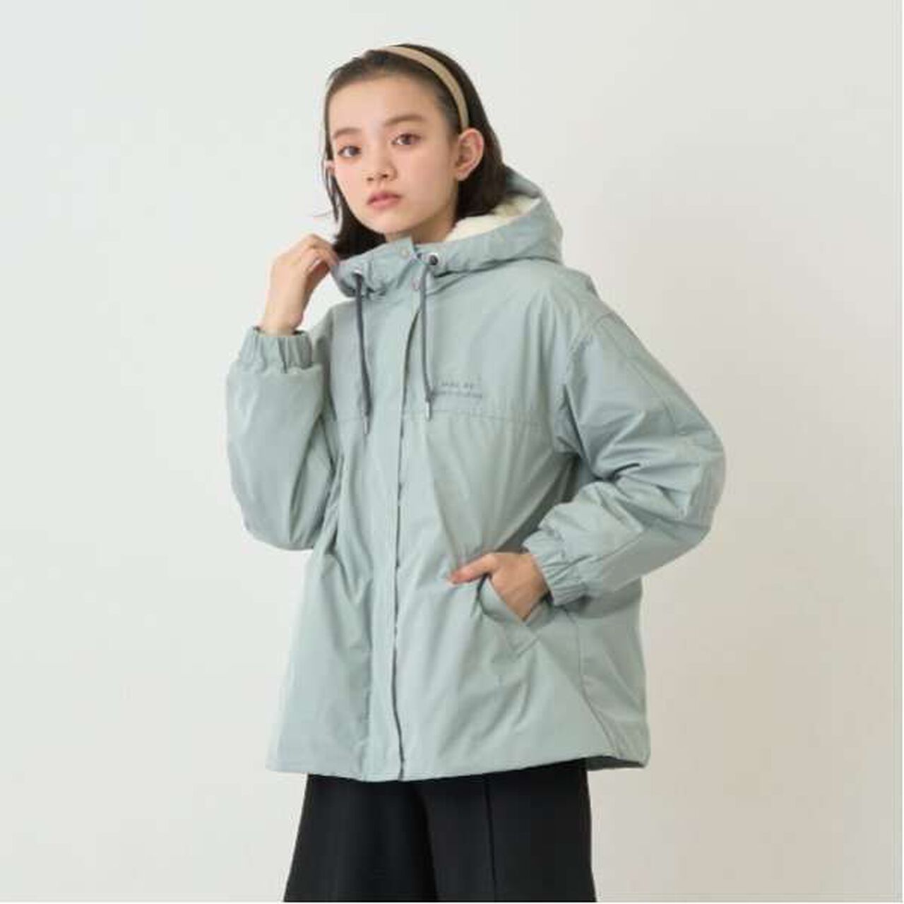 Water-Repellent Faux Fur Liner 3-Way Jacket,Light beige, large image number 20