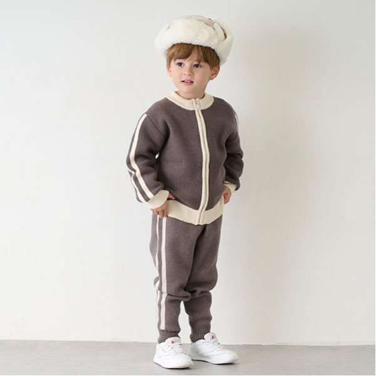 Knit Track Pants,Beige, large image number 0