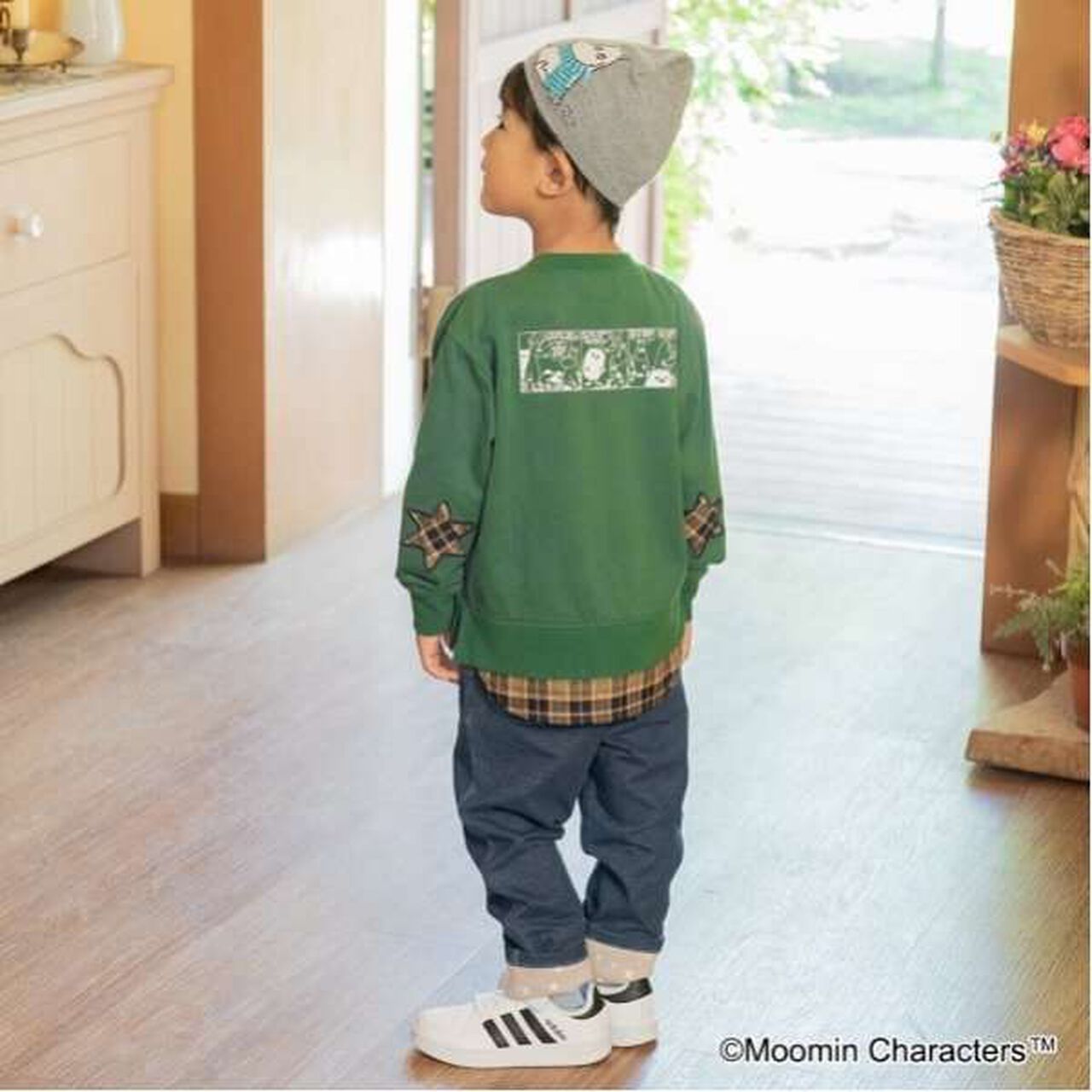 [MOOMIN] Long-Sleeve T-Shirt with Elbow Patches,Beige, large image number 10