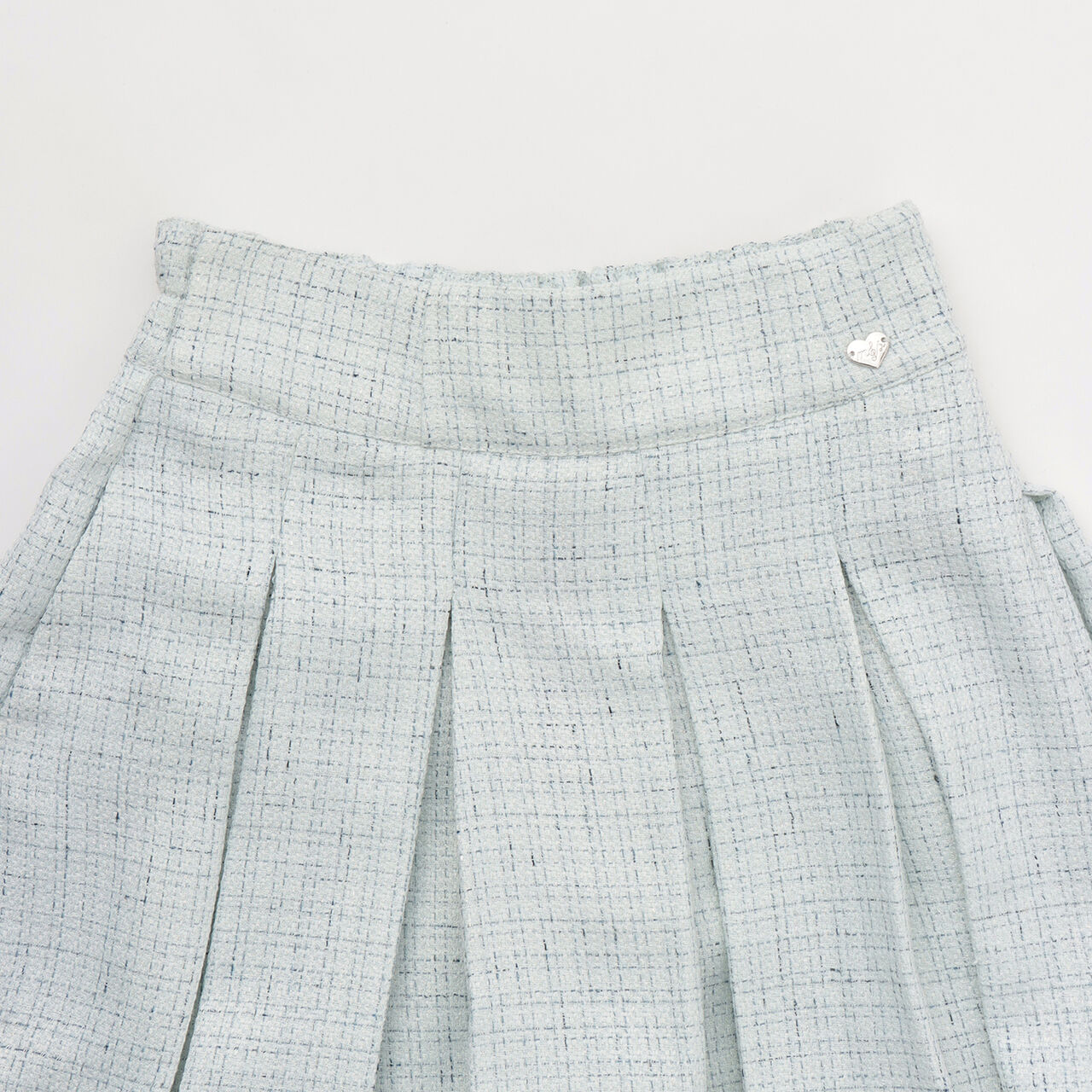Lame Tweed Tacked Flare Shorts♪,Light blue, large image number 2