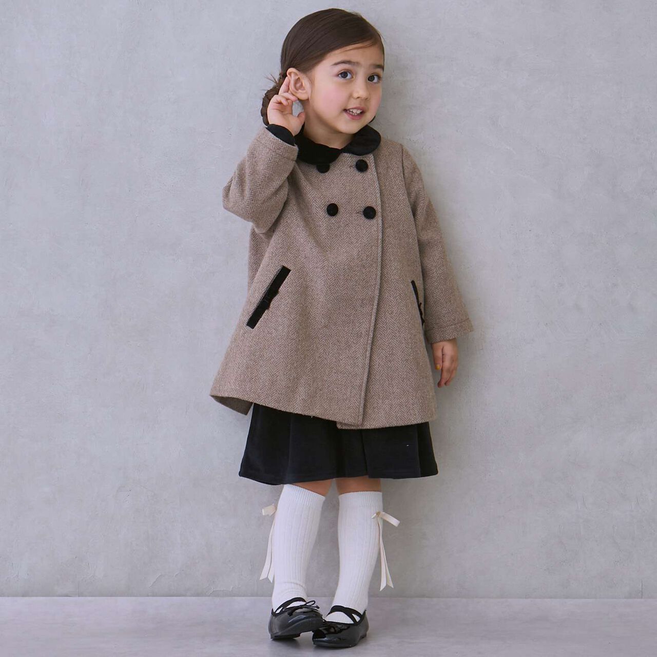 [Link] Double-Breasted Coat,Brown, large image number 4