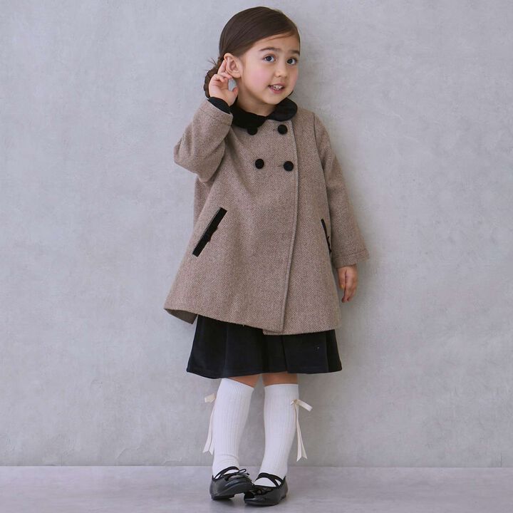 [Link] Double-Breasted Coat,Brown, medium image number 4