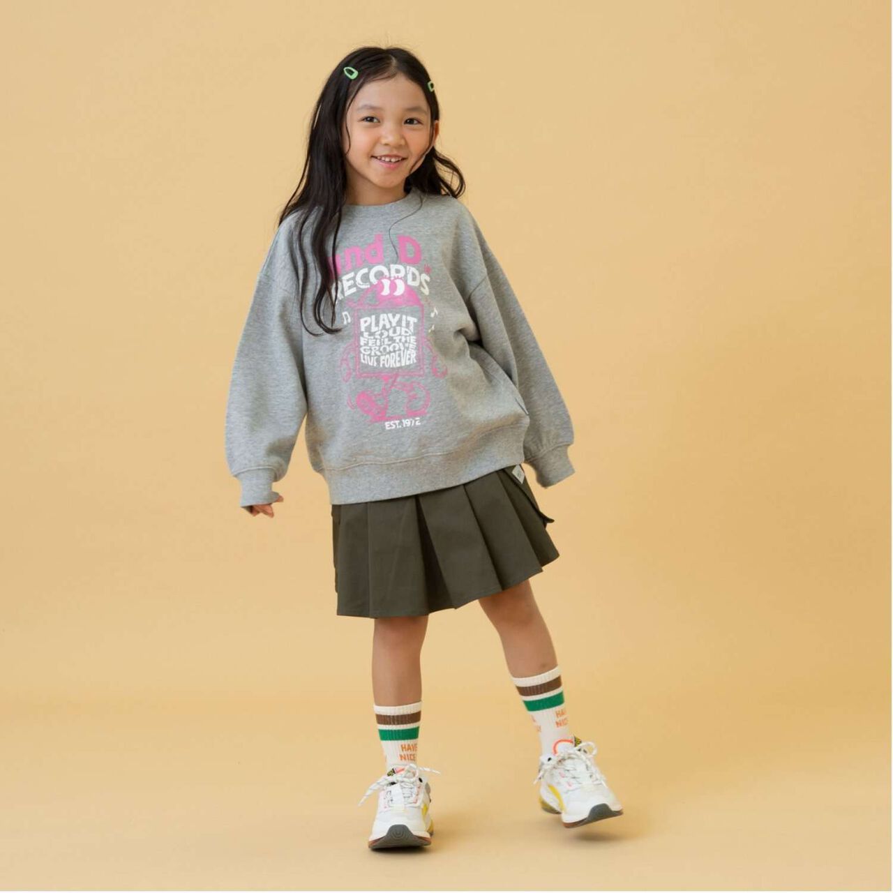 Pleated Cargo Culottes,Light khaki, large image number 3