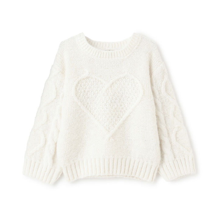 Link Heart Cable Knit,Top gray, medium image number 6