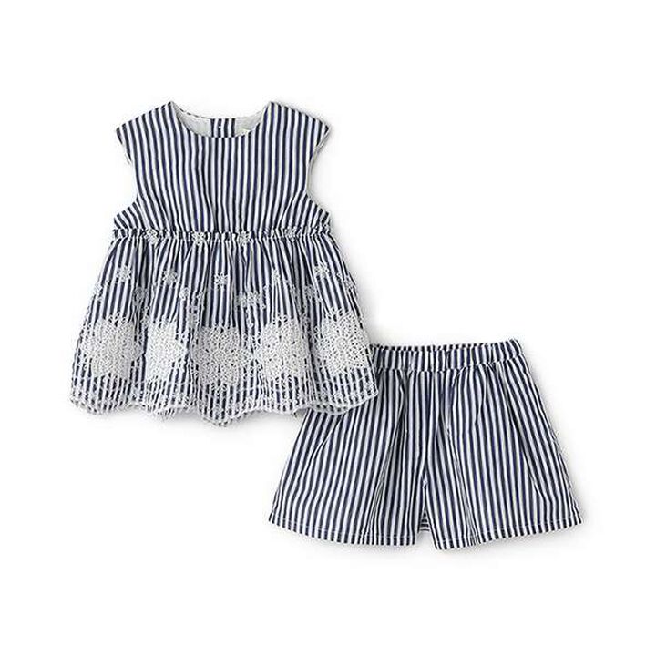 Lace Hem Outfit Set,Polka dots, medium image number 2