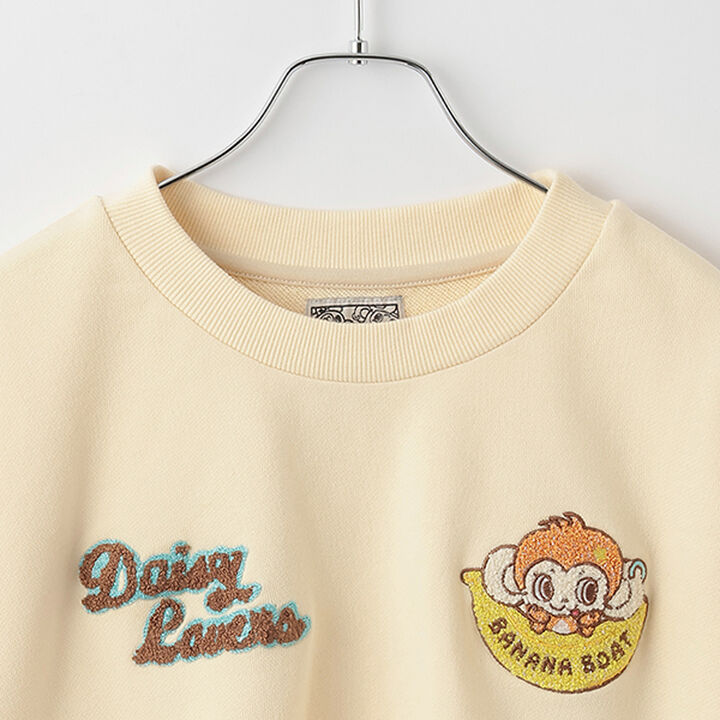 Lucky Sagara Embroidery Sweatshirt,Cream, medium image number 8
