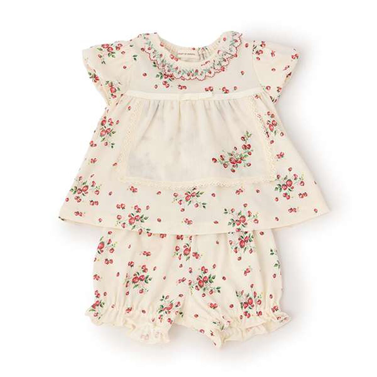 Wild Strawberry Baby Suit,Pearl white, large image number 2