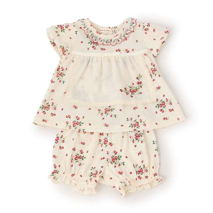 Wild Strawberry Baby Suit,Pearl white, medium image number 2