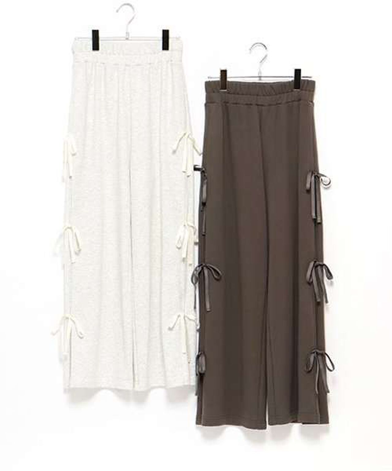 Side Ribbon Tuck Pants,Smoke white, large image number 13