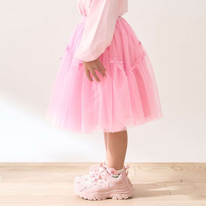 Wavy Panel Gathered Tulle Skirt [Lycee Mine Ballet Series],Black, medium image number 18