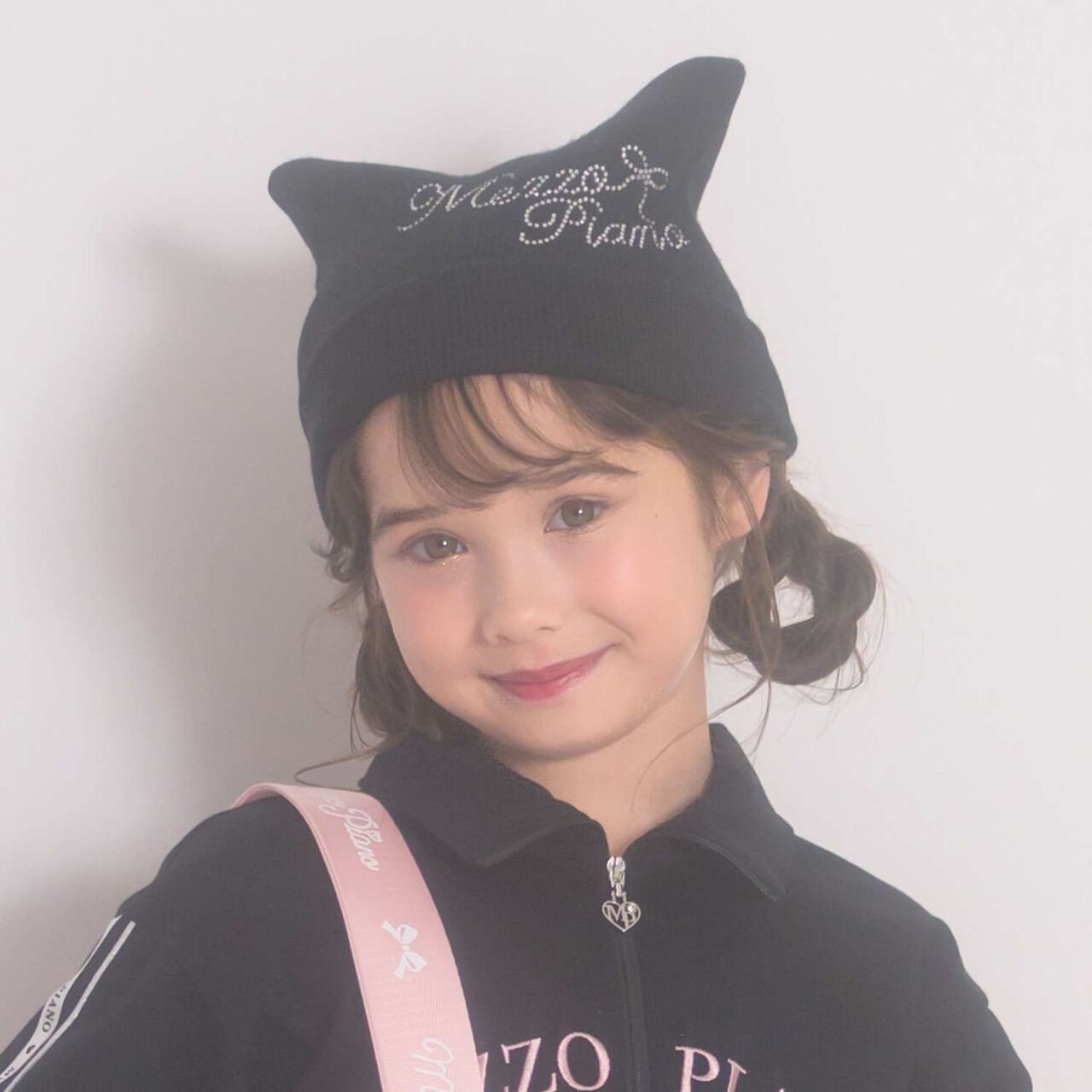 Sparkling Logo Cat Ear Beanie,Black, large image number 0
