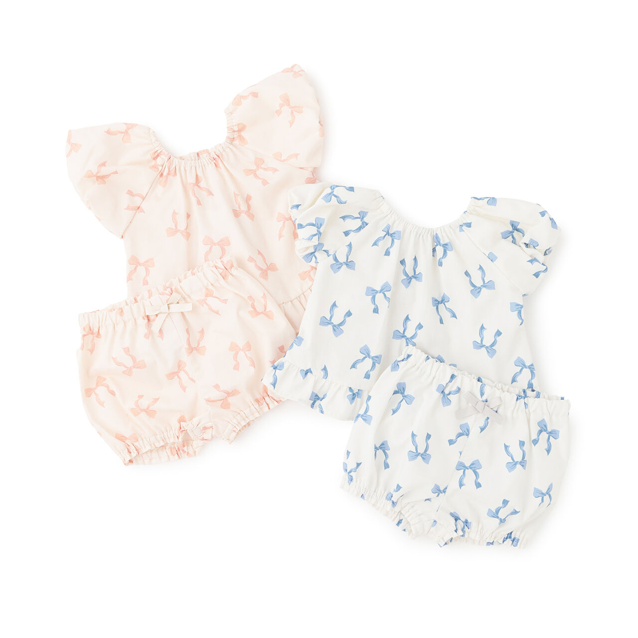 Link Ribbon All-Over Pattern Outfit Set,Blue, large image number 12