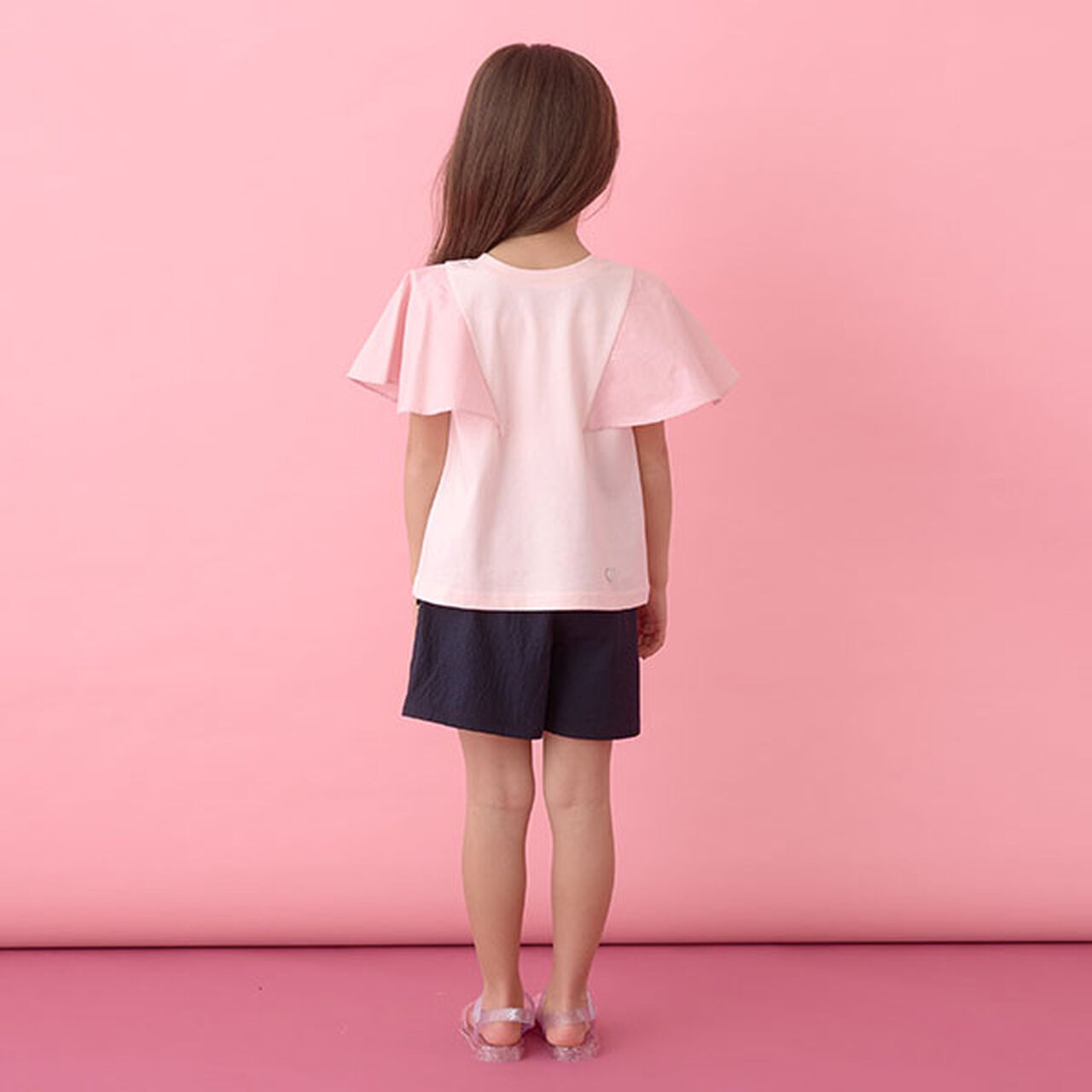 [Reversible] Soft Cotton Flare Sleeve T-Shirt,Moderate pink, large image number 8