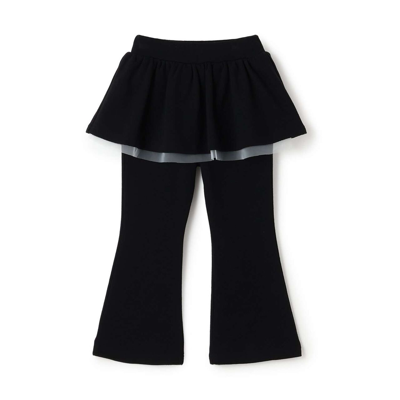 Tomo Pants with Gathered Skirt and Wool Lining Flare Pants,Mint, large image number 4