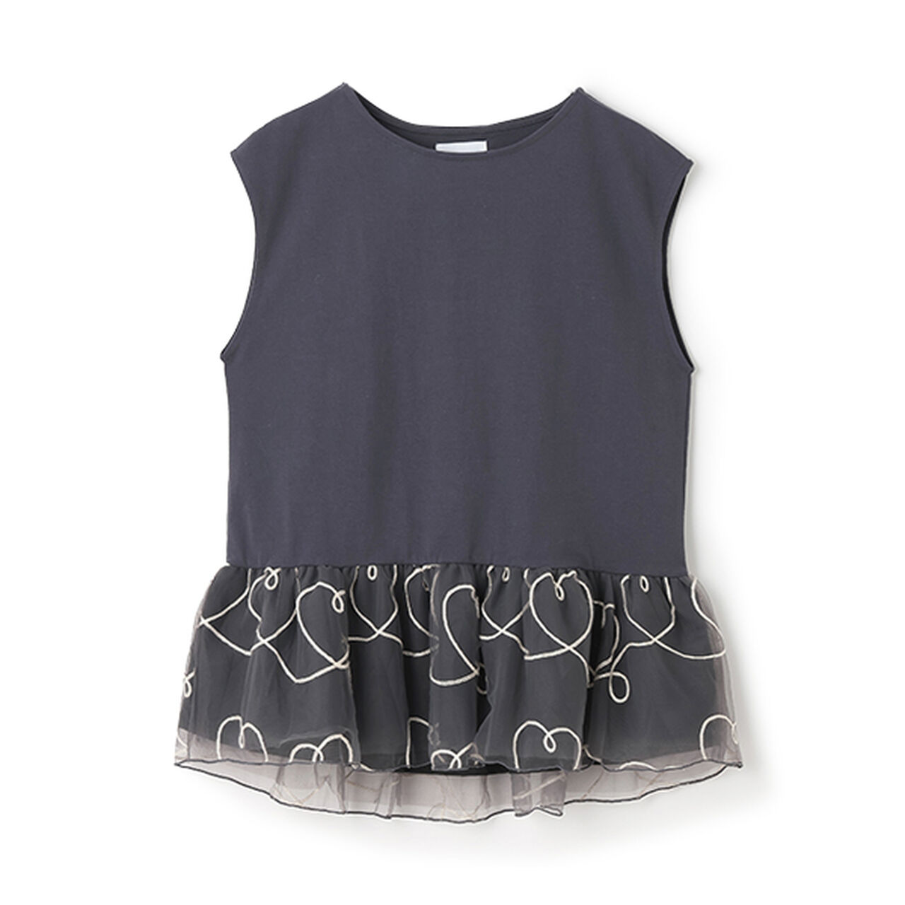 [Link] Chain Embroidery Tulle Tunic,Black, large image number 12