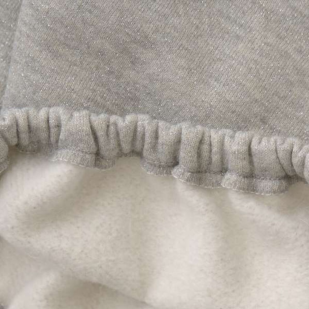 Wool Lined Tulle Sleeve Pullover,Top gray, large image number 14