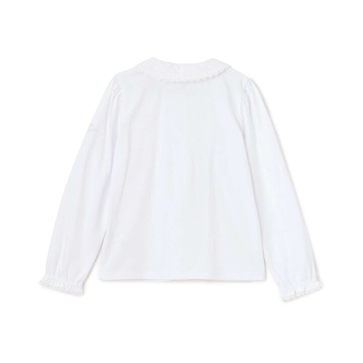 Lace Collar Cut and Sew Blouse,White, medium image number 1